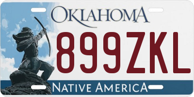 OK license plate 899ZKL