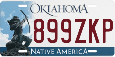 OK license plate 899ZKP