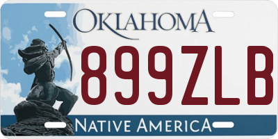 OK license plate 899ZLB