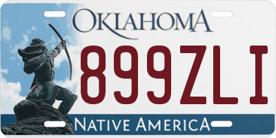 OK license plate 899ZLI