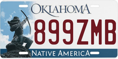 OK license plate 899ZMB