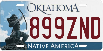 OK license plate 899ZND