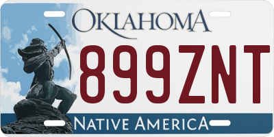 OK license plate 899ZNT