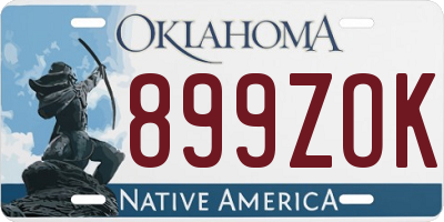 OK license plate 899ZOK