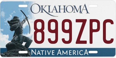 OK license plate 899ZPC
