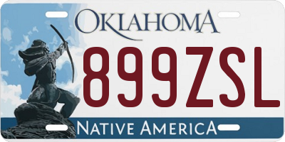 OK license plate 899ZSL