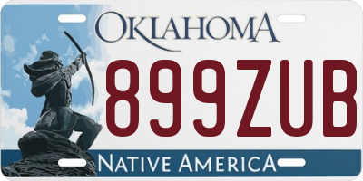 OK license plate 899ZUB