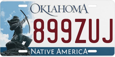 OK license plate 899ZUJ