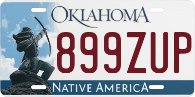 OK license plate 899ZUP
