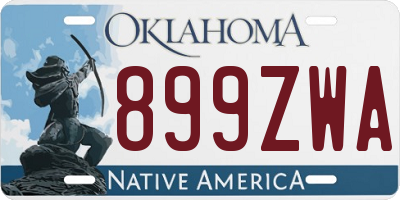 OK license plate 899ZWA