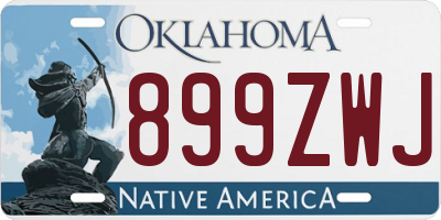 OK license plate 899ZWJ