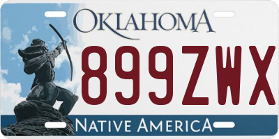 OK license plate 899ZWX