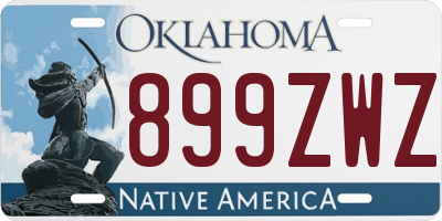 OK license plate 899ZWZ