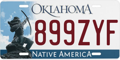 OK license plate 899ZYF