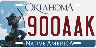 OK license plate 900AAK