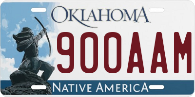 OK license plate 900AAM