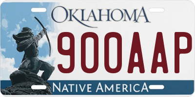 OK license plate 900AAP