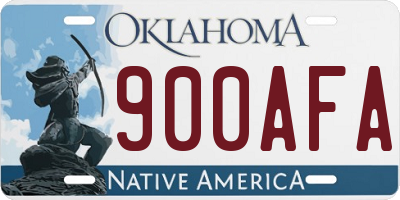 OK license plate 900AFA