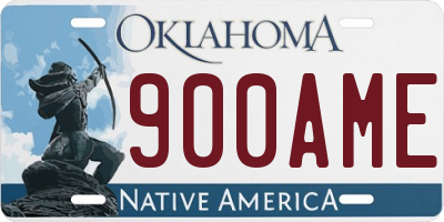 OK license plate 900AME
