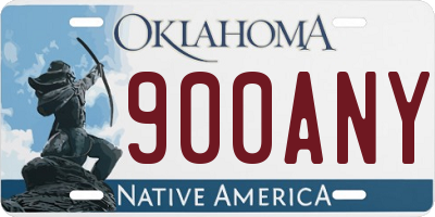 OK license plate 900ANY