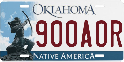 OK license plate 900AOR
