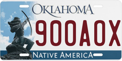 OK license plate 900AOX