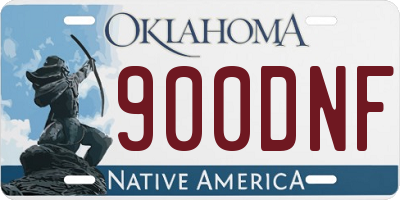 OK license plate 900DNF