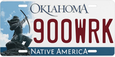 OK license plate 900WRK