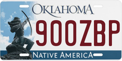 OK license plate 900ZBP