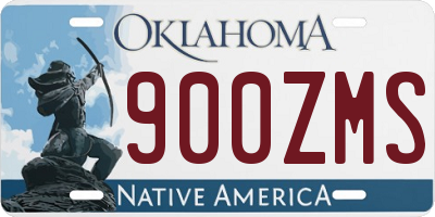 OK license plate 900ZMS