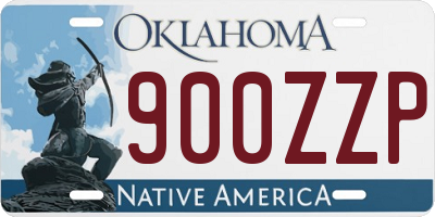 OK license plate 900ZZP