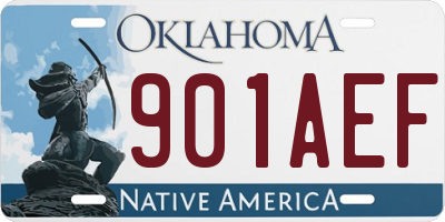OK license plate 901AEF
