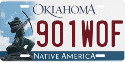 OK license plate 901WOF