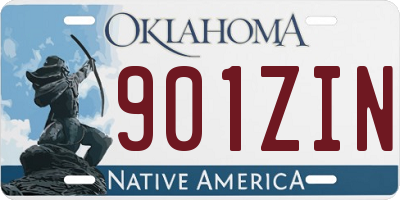 OK license plate 901ZIN