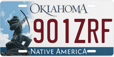 OK license plate 901ZRF