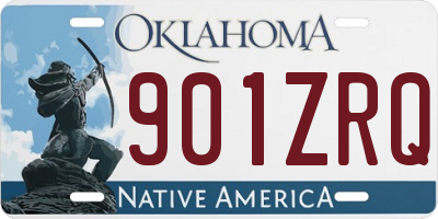 OK license plate 901ZRQ
