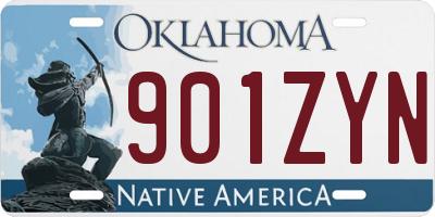 OK license plate 901ZYN
