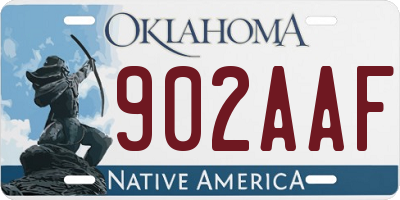 OK license plate 902AAF