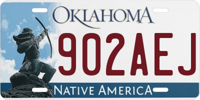OK license plate 902AEJ