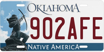 OK license plate 902AFE
