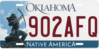 OK license plate 902AFQ