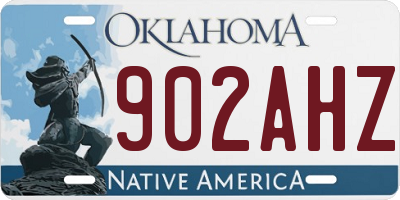 OK license plate 902AHZ