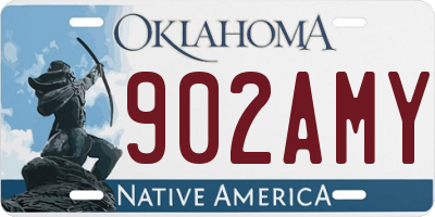 OK license plate 902AMY