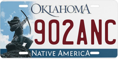 OK license plate 902ANC