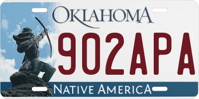 OK license plate 902APA