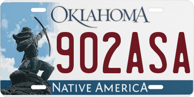 OK license plate 902ASA