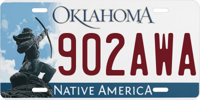 OK license plate 902AWA