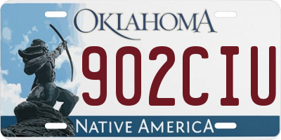 OK license plate 902CIU