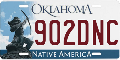 OK license plate 902DNC