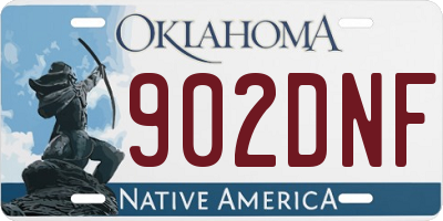 OK license plate 902DNF